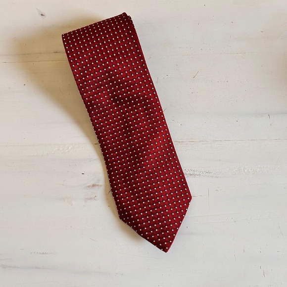 Ermenegildo Zegna Mens 100% Red Italian Silk square Microprint Power Tie 60X3.5 - Picture 1 of 4